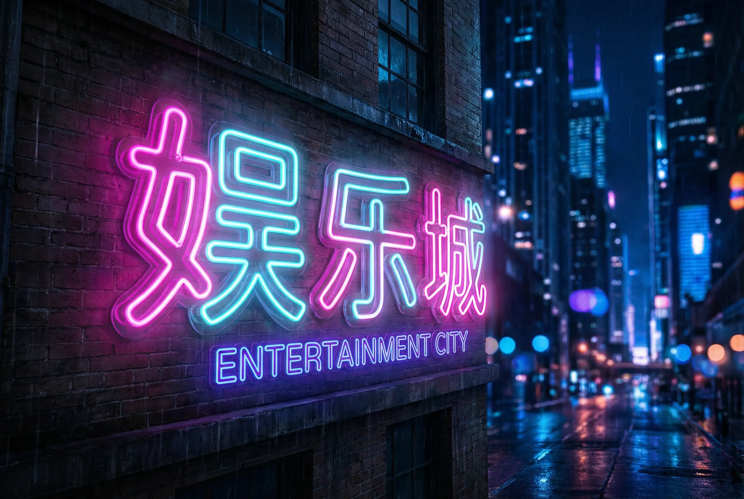 澳门彩票霓虹都市Logo